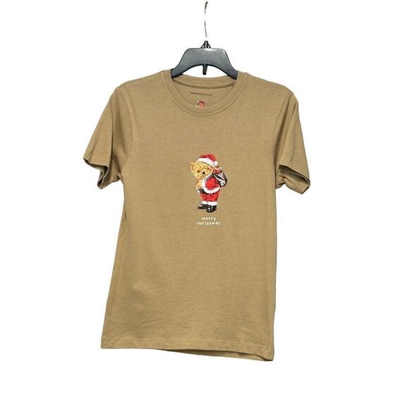 Cactus Boys “Merry Christmas” Teddy Short sleeved Tee, Khaki - Picture 2 of 9
